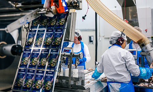 Medarbetare i produktionsanläggningen i Kungshamn